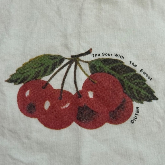 IUTER The Sour with the Sweet Cherries Graphic Print T-Shirt; White; Size Large - Picture 7 of 7